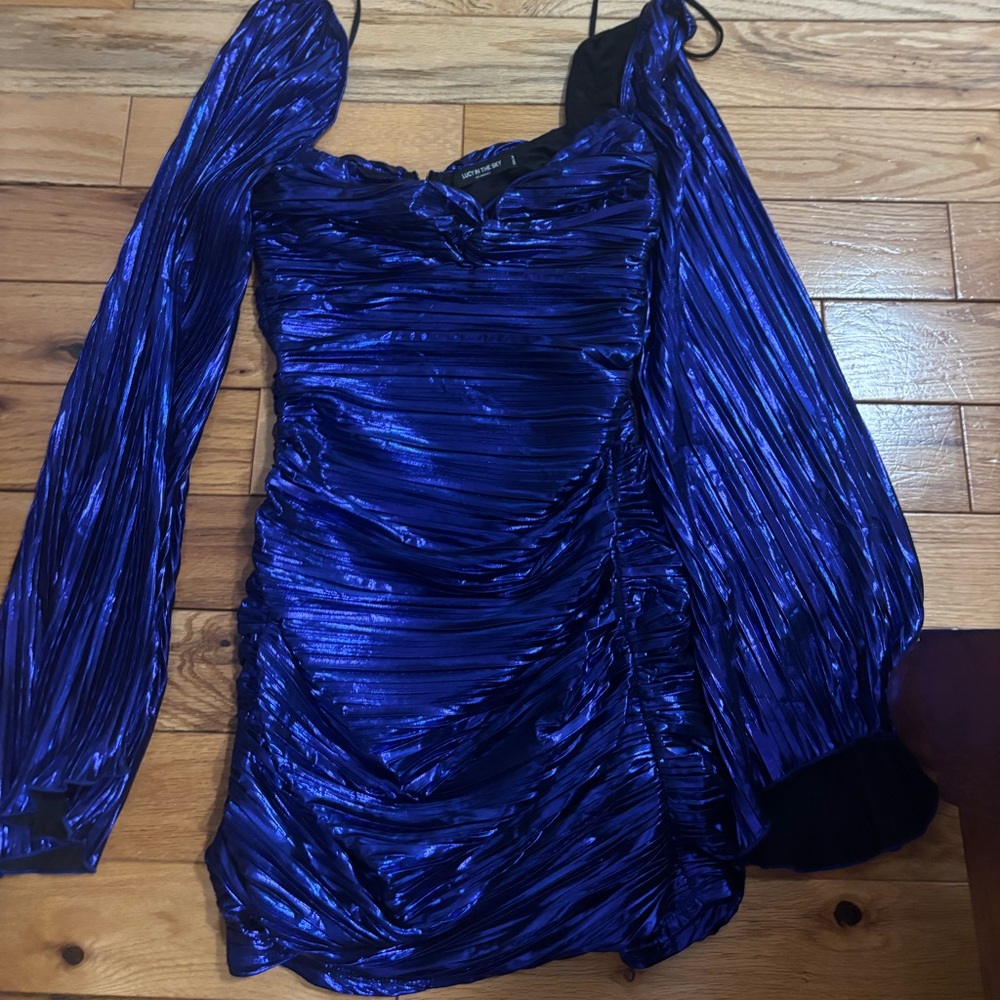 Lucy in the Sky Shimmering Blue Mini Dress